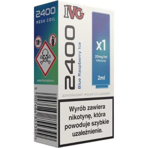 IVG 2400 Pod Blue Raspberry Ice 20mg 2ml - Born To Vape IVG 2400 Pod Blue Raspberry Ice 20mg 2ml - Born To Vape