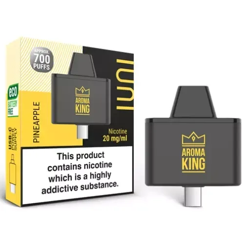Aroma King IUNI - Pineapple ( USB-C ) 700 puffs 20mg SALT - Born To Vape Aroma King IUNI - Pineapple ( USB-C ) 700 puffs 20mg SALT - Born To Vape