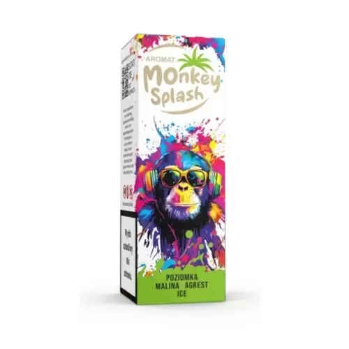 Longfill Monkey Splash 8/10ml - Poziomka Malina Agrest Ice