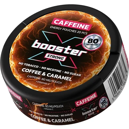  Woreczki Kofeinowe X-Booster Coffee & Caramel 80 mg